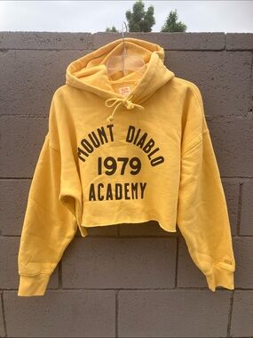 Levi's Bright Yellow Cropped Sweatshirt Sleeve with Logo Patch